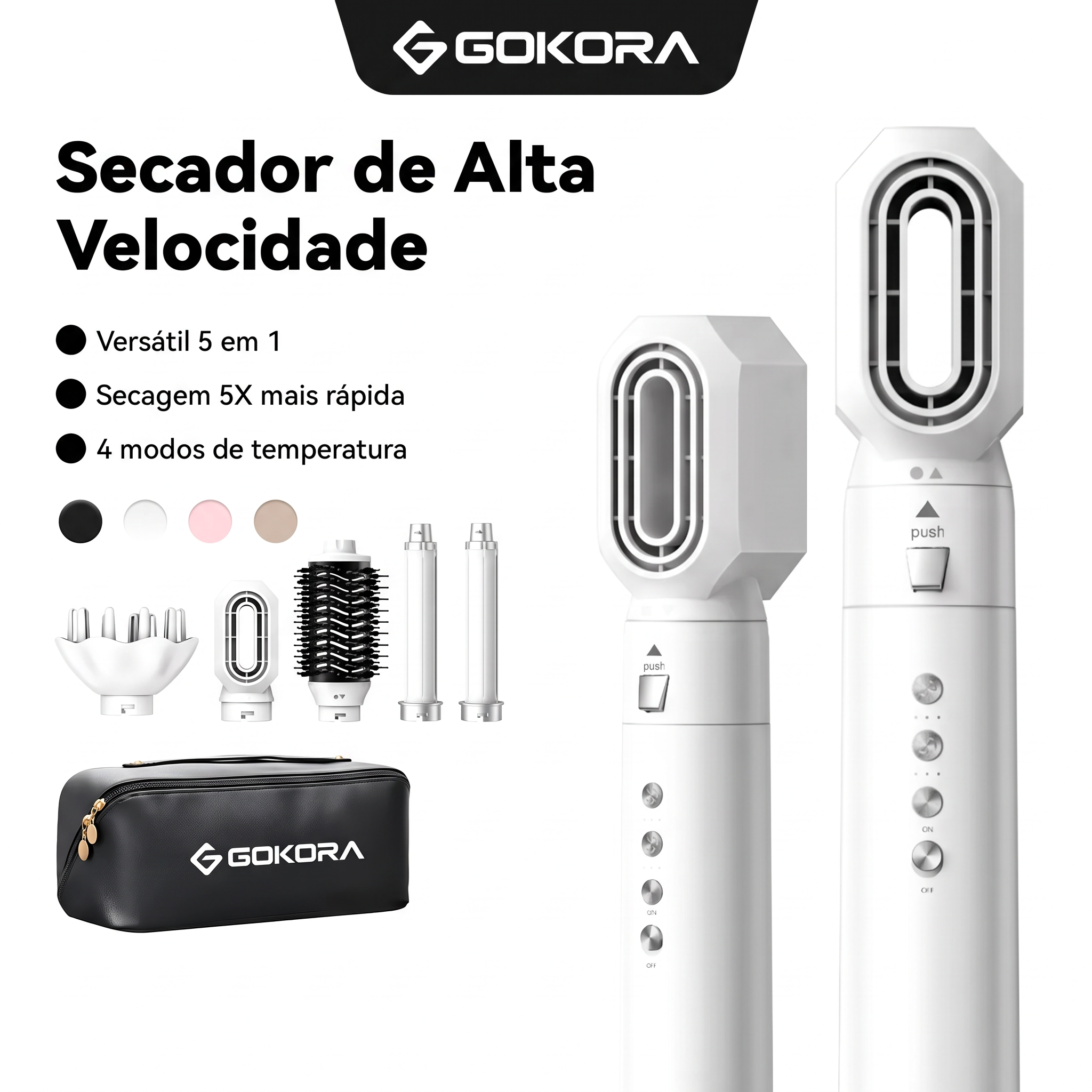 Escova Secadora GOKORA e acessórios